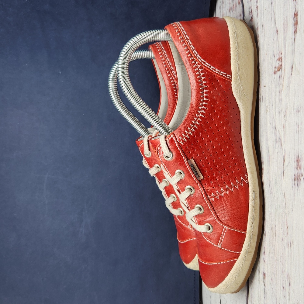 Josef Seibel | Red Leather Caspian Sneakers Women's Size 37 6.5